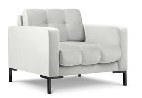 Krėslas Micadoni Home Mamaia Velvet, sidabro sp./juoda sp., 87 cm x 92 cm x 78 cm