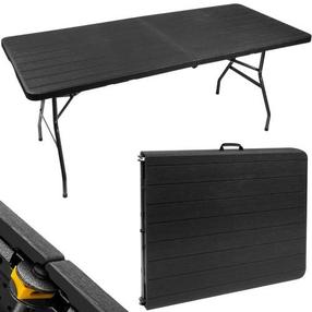 Lauko stalas Gardlov 12280, juoda sp., 180 cm x 74 cm x 74 cm