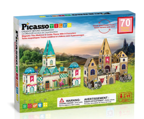 Magnetkonstruktor Picasso Tiles Medieval Age PTQ01, 70 tk, mitmevärviline