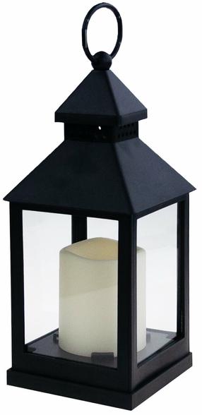 Dekorācija, ar iebūvētu led apgaismojumu ''Laterna'', 26 cm, 12 cm, melna krās.