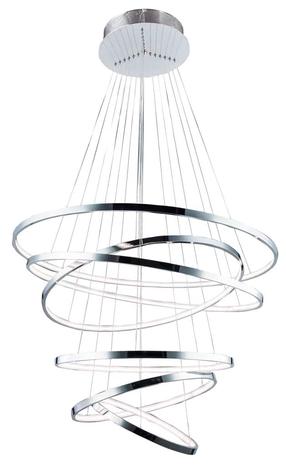 Šviestuvas kabinamas AZzardo Wheel AZ2990, LED, 3000 °K, 6 x 23.3 W, balta sp. / chromo sp., 85 x 85 cm