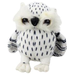 Pliušinis žaislas pelėda Lean Toys 22468, balta sp./juoda sp., 15 cm