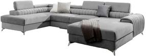 Kampinė sofa Lacante Gojo 4, pilka sp., kairinė, 202 x 354 cm x 92 cm