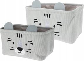 Daiktadėžių rinkinys, daiktų saugojimo Home Styling Collection Cutie, 14.4 l, pilka sp., 33 x 23 x 19 cm