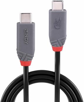 Провод Lindy Anthra Line 36957, 2 x USB Type C male, 150 см, черный цв./серый цв., 240 Вт
