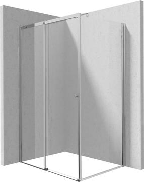 Dušikabiin Deante Kerria Plus, ristkülik, aluseta, 120 cm x 90 cm x 198 cm, läbipaistev v./kroom v./karastatud