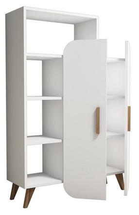 Pastatoma lentyna Kalune Design Form 845HCT3901, balta sp., 132 cm x 32 cm x 90 cm