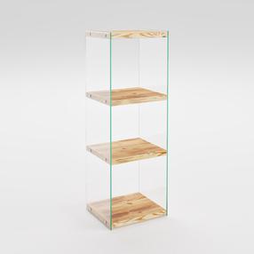 Pastatoma lentyna Kalune Design Niagara R303, skaidri sp./ruda sp., 120 cm x 40 cm x 35 cm