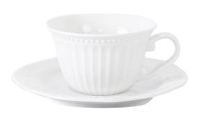  Tass alustassiga Home4you Sofia 2, valge v., 0.180 l