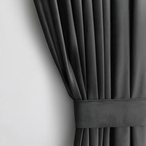 Naktinė užuolaida, su raiščiu Restilo Velvet, pilka sp., 140 cm x 270 cm