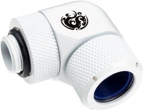 Pāreja BitsPower Deluxe White Advanced Rotary G1/4" 90-Degree Multi-Link Adapter For OD 14MM, 3.68 cm, balta krās.