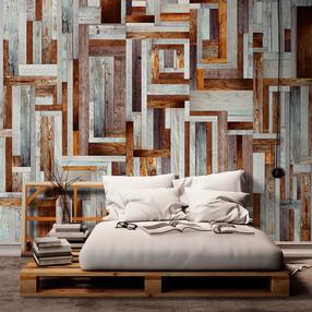 Tapetai Artgeist Labyrinth Of Wooden Planks WSR10M215, 1000 cm x 50 cm