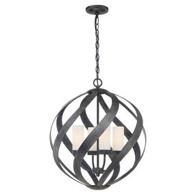 Lauko pakabinamas šviestuvas Quintiesse Blacksmith, 40W, E14, IP44, juoda sp., 50.1 cm x 38.2 - 316.4 cm