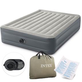 Täispuhutav madrats pumbaga Intex Dura-Beam Essential, hall v., 203 cm x 152 cm x 46 cm