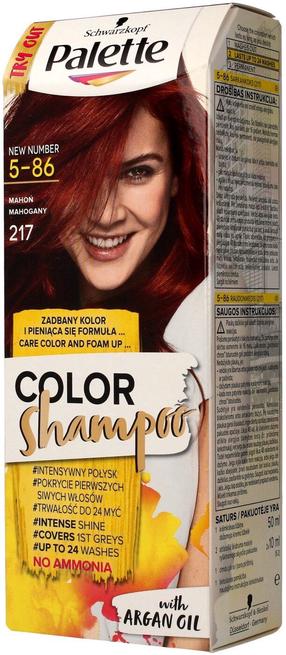 Kраска для волос Schwarzkopf Palette Color Shampoo, mahogany цв., 5-86 (217), 60 мл