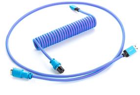 Klaviatūros laidas Cablemod Pro Coiled Keyboard Cable USB-C / USB Typ-A 150cm, violetinė sp./žydra sp.