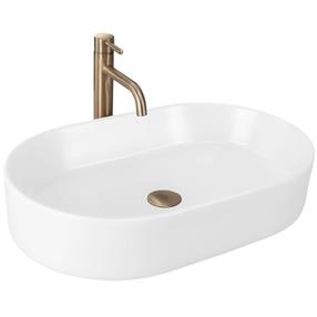 Vannas istabas izlietne Rea Nadia, keramika, 61 cm x 38.5 cm x 12 cm, balta krās.