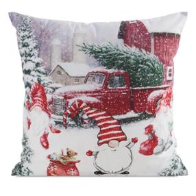 Kalėdinis dekoratyvinės pagalvėlės užvalkalas PSWA-325, balta/įvairių spalvų, 45 cm x 45 cm