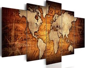Akrila stikla reprodukcija Artgeist Bronze map I, 20 cm x 50 cm
