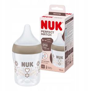 Lutipudel Nuk Perfect Match, 150 ml, 0 kuud, beež v.