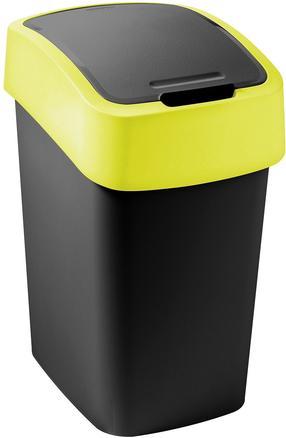 Rūšiavimo šiukšliadėžė Curver Flip, 9L l, juoda sp./geltona sp.