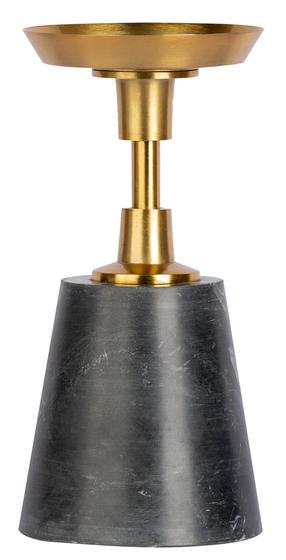Svečturis Kayoom Fayya 125, alumīnijs/marmora, Ø 10 cm, 22 cm, zelta krās./melna krās.