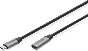 Kabelis Digitus USB-C male - USB-C female 4K@60Hz DB-300230-010-S USB-C male, USB-C female, 1 m, melna krās./pelēka krās.