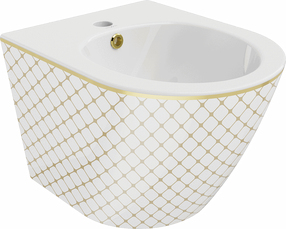 Bidė Mexen Lena, 370 mm x 480 mm x 325 mm, aukso sp./balta sp.