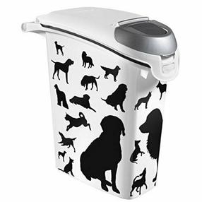 Mājdzīvnieku barības uzglabāšanas kaste Curver Dogs, 23 l, balta krās./melna krās.