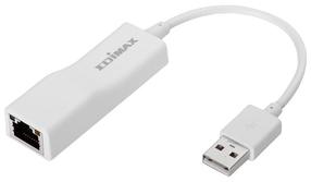 Adapteris Edimax EU-4208 USB 2.0 male, RJ-45 female, balta krās.