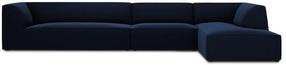 Kampinė sofa Micadoni Home Ruby 5 Seats, tamsiai mėlyna sp., dešininė, 366 x 180 cm x 69 cm