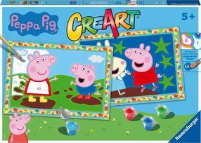Tapymas pagal skaičius Ravensburger CreArt Peppa Pig, įvairių spalvų
