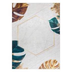 Ковер комнатные Hakano Arlen Leaves, золотой цв./белый цв./зеленый цв., 150 см x 80 см
