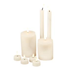 LED svece ar tālvadības pulti Luca ar LED apgaismojumu, 24.5 cm, balta krās., 9 gab.