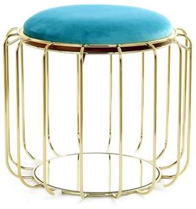 Taburetė Kayoom Comfortable 110, aukso sp./turkio sp., 50 cm x 50 cm x 45 cm