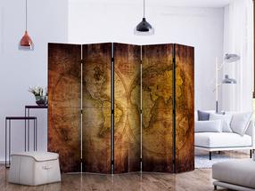Širma Artgeist World On Old Map II, įvairių spalvų, 225 cm x 172 cm
