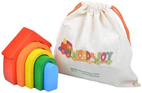 Развивающая игра Wood&Joy Stacking Toy Rainbow House, 12 см, многоцветный, 5 шт.