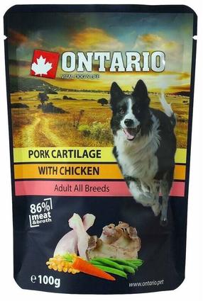 Mitrā barība (konservi) suņiem Ontario Pork Cartilage with Chicken in Broth, 0.1 kg
