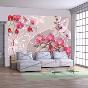 Fototapete Artgeist Flight Of Pink Orchids MNEW010190, 105 cm x 150 cm