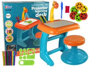 Piešimo projektorius, su priedais Lean Toys, mėlyna sp./oranžinė sp.