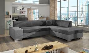Kampinė sofa Porto Sawana 05, Sawana 21, pilka sp./tamsiai pilka sp., dešininė, 217 x 278 cm x 74 cm