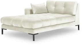 Sofa Micadoni Home Mamaia Velvet Chaise Longue, kreminė sp./smėlio sp., kairinė, 185 x 102 cm x 75 cm