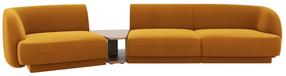 Modulinė sofa Micadoni Miley Blu 68, geltona sp., kairinė, 300 x 118 cm x 70 cm