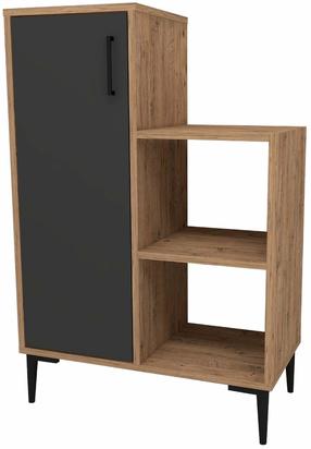 Daugiafunkcinė virtuvės spinta Kalune Design Reysary, antracito sp./pušies sp, 35 cm x 106.8 cm x 71.4 cm