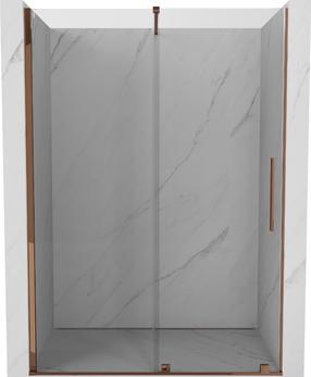 Dušo durys Mexen Velar, 160 cm x 200 cm, rausvojo aukso sp./skaidrus