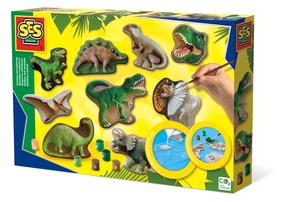 Radošais komplekts SES Creative Casting & Painting Dinosaur World, daudzkrāsaina