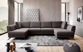 Kampinė sofa Larco Savoi 7, pilka sp., 191 x 362 cm x 90 cm