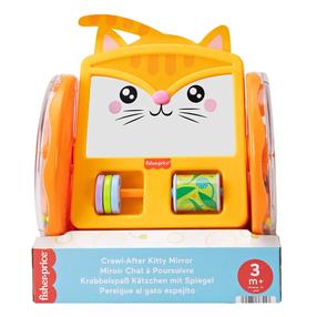 Lavinimo žaislas, žaidimų veidrodis, katė Fisher Price Crawl After, oranžinė sp.
