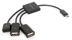 Adapteris Gembird, Micro USB/USB 2.0 Type A, juoda