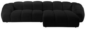 Kampinė sofa Micadoni Home Diana Son19, juoda sp., dešininė, 334 x 182 cm x 72 cm